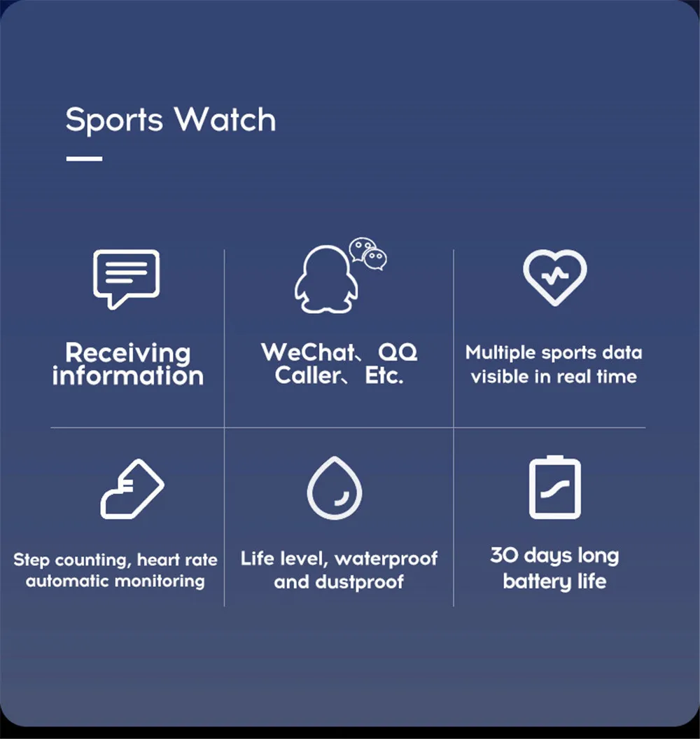 5-130435- Smart Watch Men Blood Pressure Waterproof Smartwatch Women Heart Rate Monitor Fitness Tracker Watch GPS Sport For Android IOS