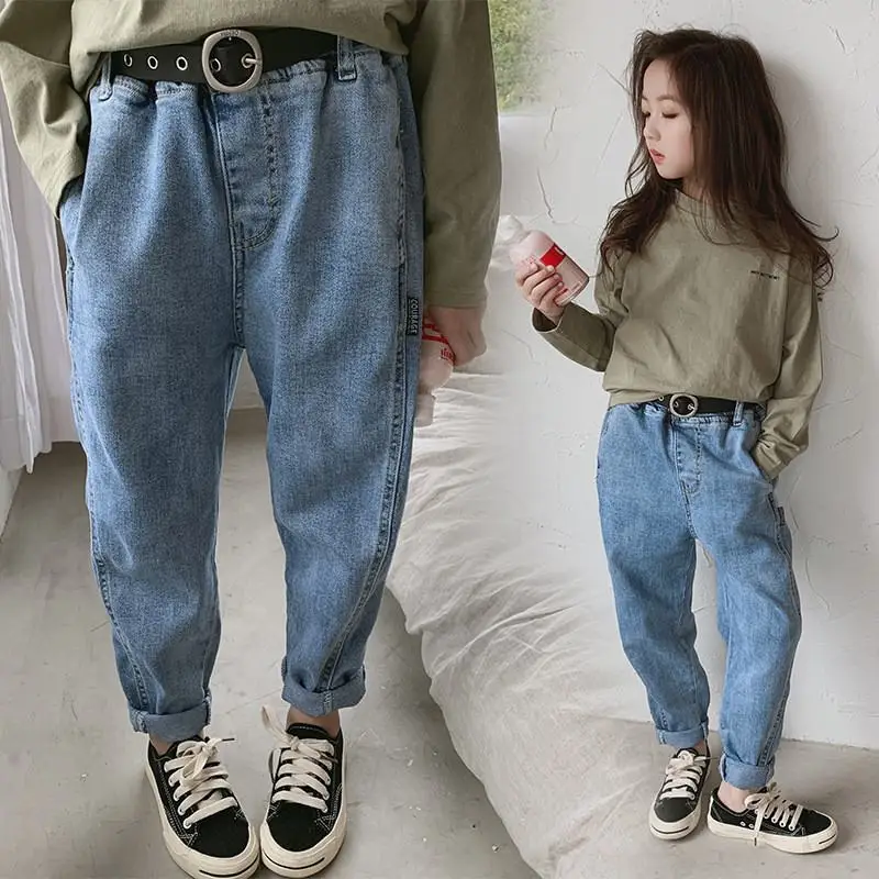

2019 New Spring Summer Teenage Girls Cotton Solid Jeans Leggings Baby Girls Denim Pencil Pants Kids Girl Clothes Trousers S215