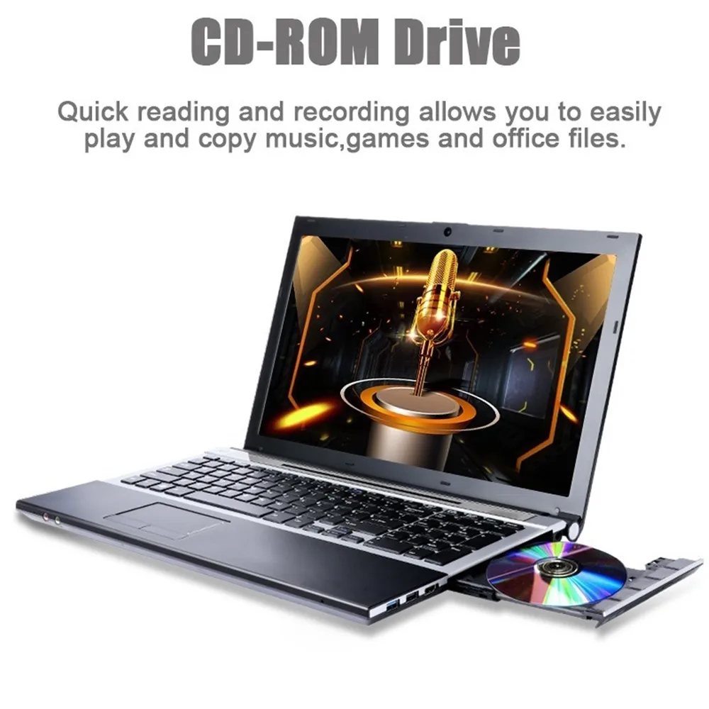 Ideal  Intel Core i7-5600U 15.6 Inch 8GB RAM 512G SSD Built -in Optical Drive Laptop 1920 x 1080P Notebook