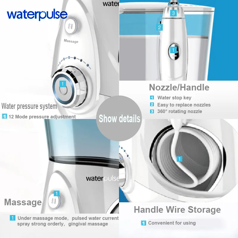 Waterpulse V660 Электрический ирригатор для чистки полости рта|Ирригаторы рта| |