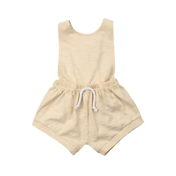 

Summer Cotton Baby Sleeveless Cotton Rompers Solid Soft Jumpsuit Rompers Overalls for Boys Girls Infant Baby Sunsuits Clothes