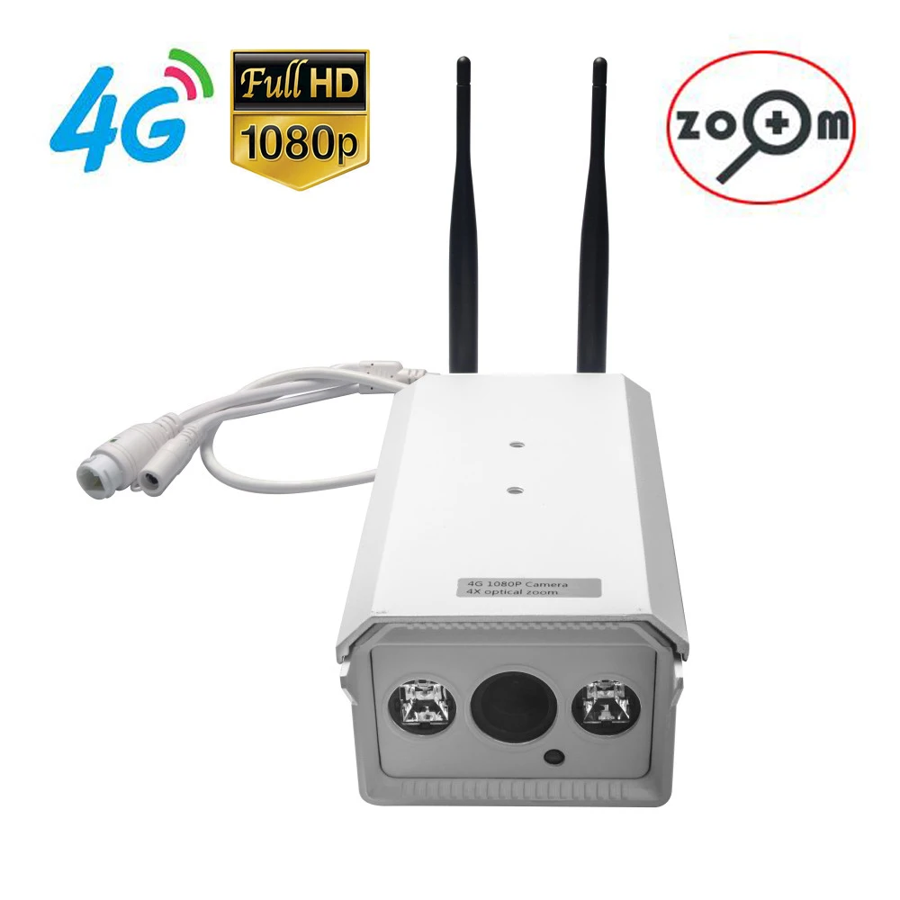 

4G Mobile 1080P HD Bullet IP Camera with 4X Optical Zoom Live Image Video Remote Monitoring by Free Mobile APP Waterproof IP66