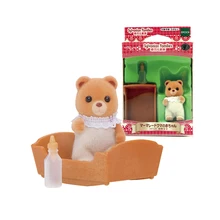 Sylvanian Families коричневый медведь ребенок w/бутылка кукольный домик животное пушистые игрушки Фигурки девушка подарок 34128
