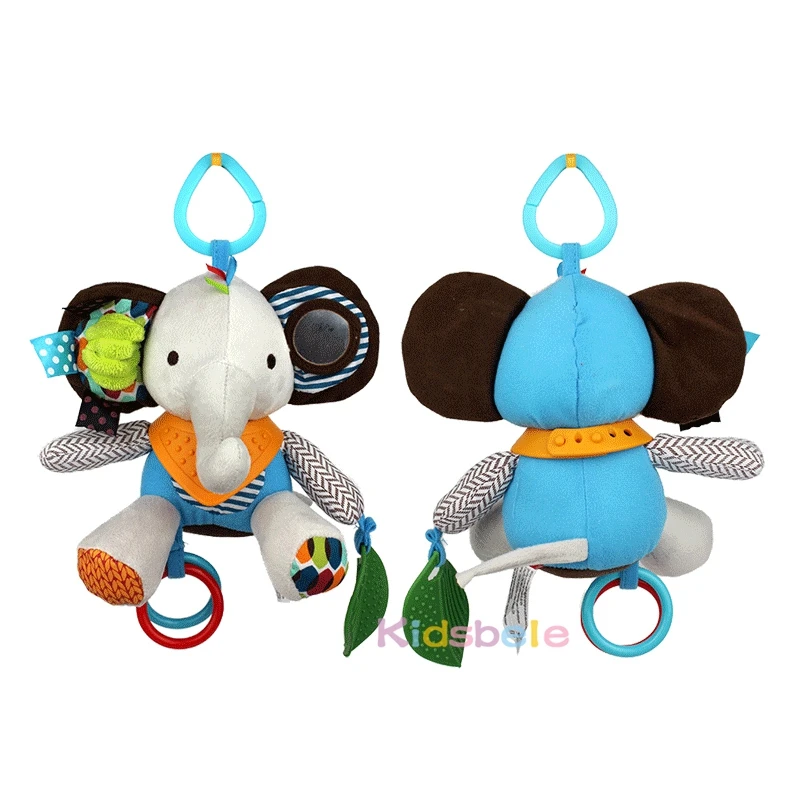 Infant Rattles Baby Toys Handbell Strollers For Doll Plush Toy For Newborns Cartoon Animals Squeaky Sound Toys Grasp Playing Toy