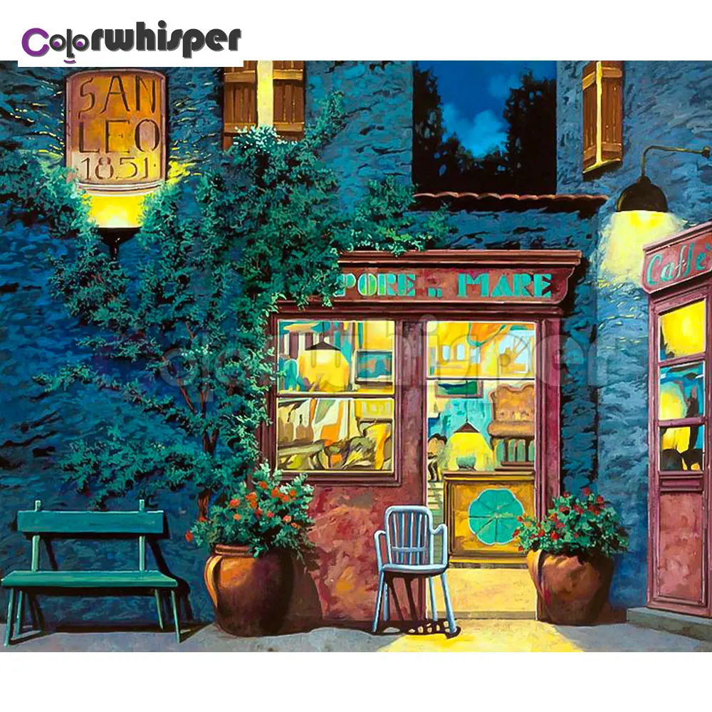 Diamond Painting Full Square/Round Daimond Painting"Vintage Stores Scenery"Mosaic Rhinestone