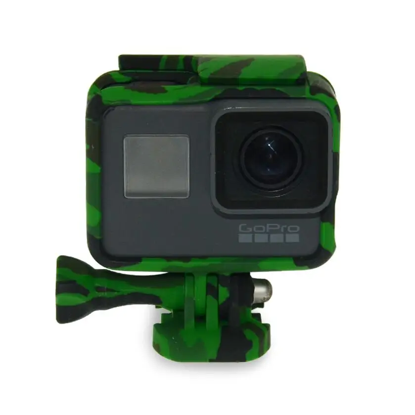 LANBEIKA для Gopro камуфляжная цветная стандартная рамка защитный чехол для GoPro Hero 7 черный 6 5 Hero5 Hero6 - Цвет: Green