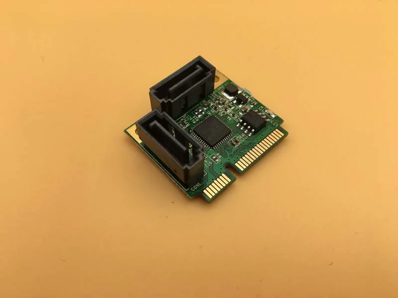 Mini PCI-E to 2-Port SATA3.0 Adapter Converter Hard Drive Expansion Card ASM1061