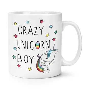 

Crazy Unicorn Boy 11oz Cup Funny Rainbows Mug
