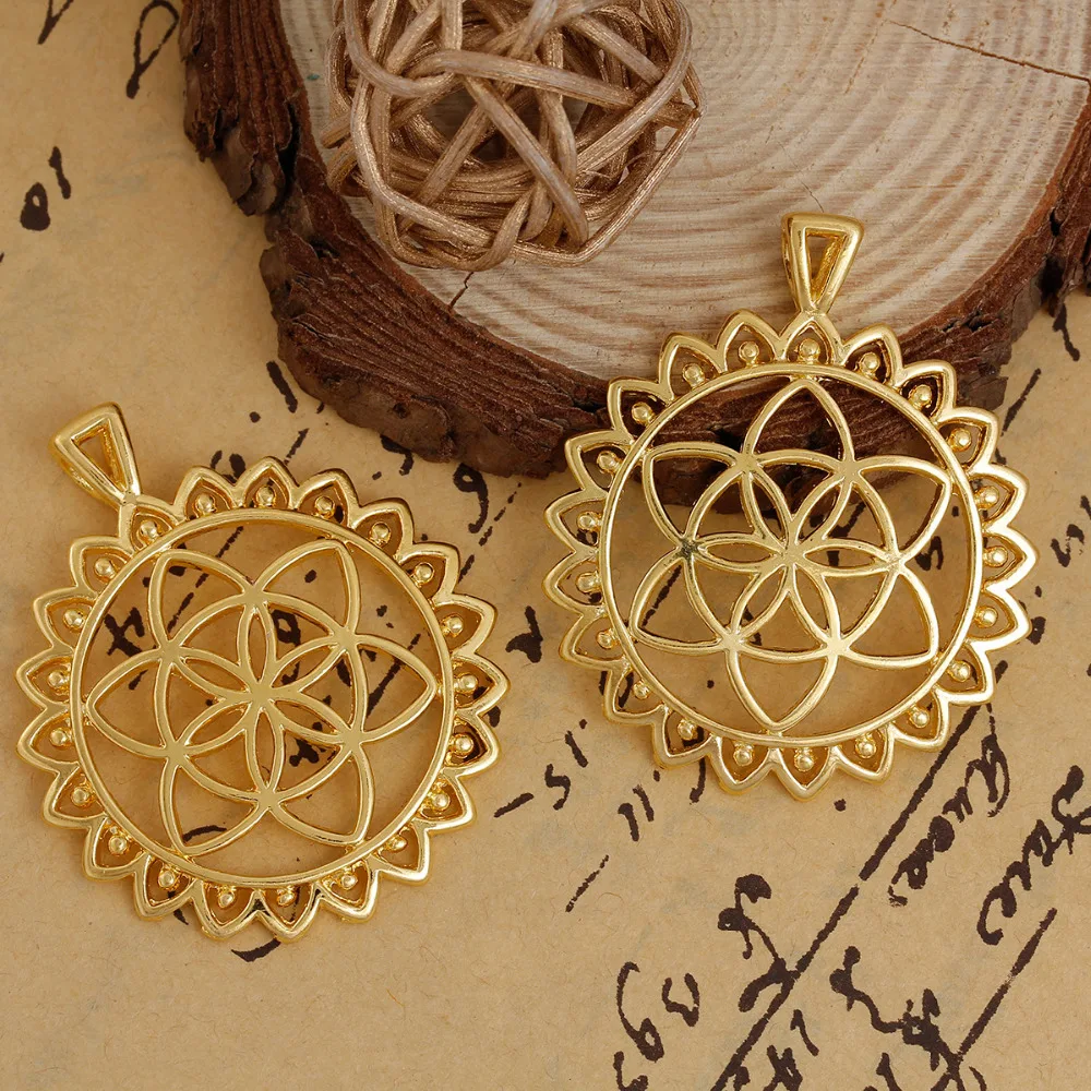 DoreenBeads Круглые Подвески золотого цвета из сплава на основе цинка DIY детали для