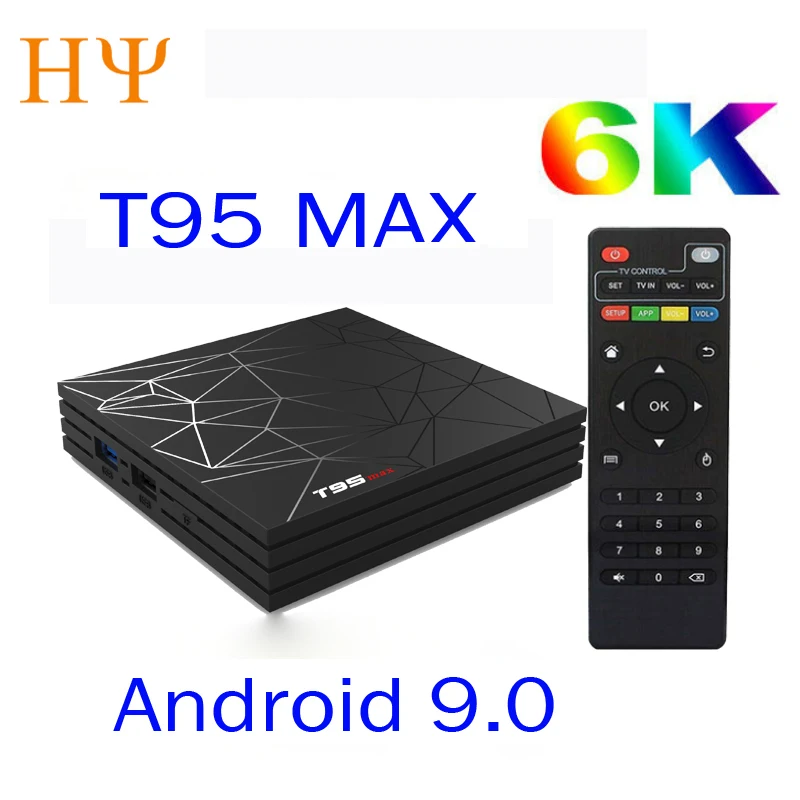10 шт./лот T95 MAX ТВ приставка Android 8 1 vs tx6 шт. Allwinner H6 Четырехъядерный 4 Гб ram 32 64 rom 2 ГГц