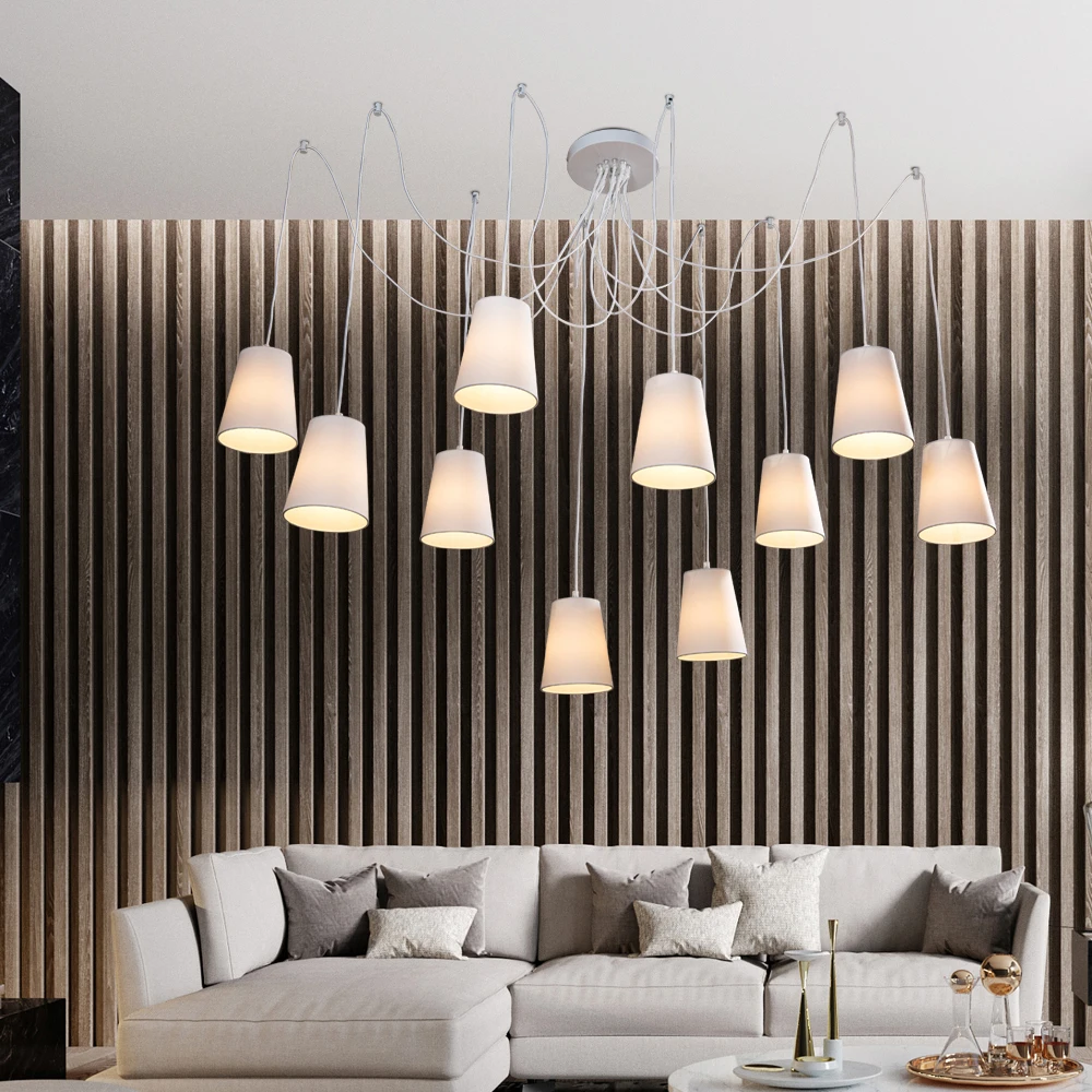 Europe Modern big spider braided DIY 10 heads chandeliers white black fabric shades E14 AC 110V 220V ceiling lamp lighting Europe Modern big spider braided DIY 10 heads chandeliers white black fabric shades E14 AC 110V 220V ceiling lamp lighting