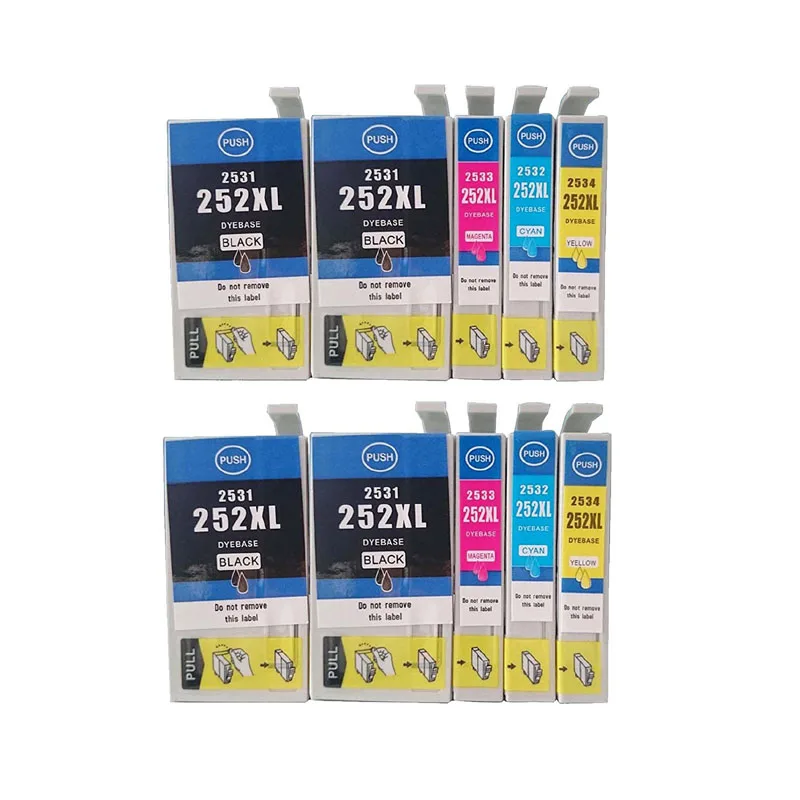 

10PK for 252XL Ink Cartridge for Epson WorkForce WF-3620, 3640 7110 for Epson 252 XL ink cartridges
