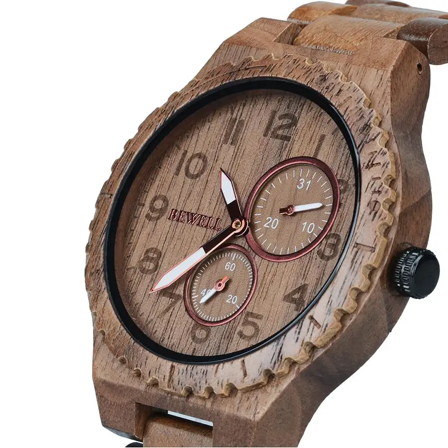 Bewell дешевые деревянные механические деревянные часы для мужчин hardlex VD наручные часы W154A
