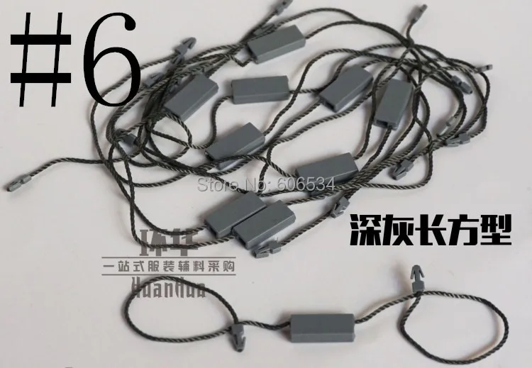 Cabo de Cordas para Hangtag Selo com Cabeças de Plástico Tag do Cair de Cordas em Vestuário Alta Qualidade Vestuário Tag Quadrado 1000 Pcs 16 Cor pp 14 cair de cordas em vestuário, cabo de