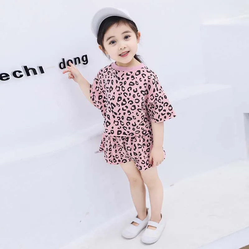 

Girls Outfits 2019 Toddler Baby Set Clothes Leopard Tops+Short Pants 2Pcs Set Clothes Princess Girl Summer Costume