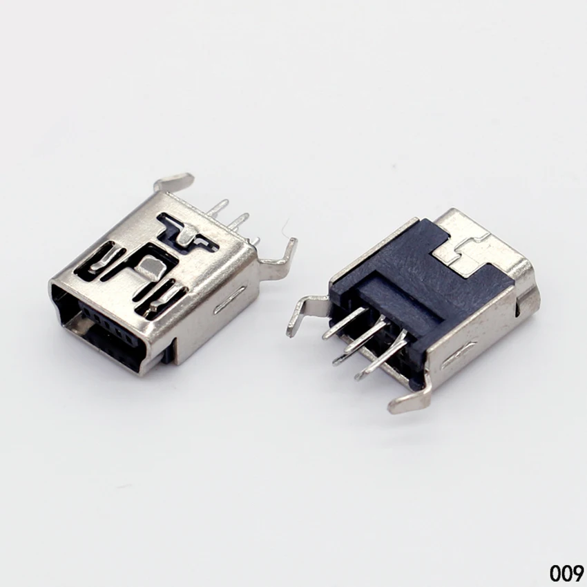 

1x Mini USB Jack Port Connector for MP3 MP4 MP5 etc 180 degree DIP