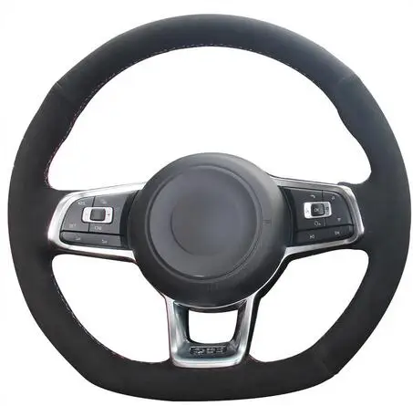 Новинка Черная замша чехол рулевого колеса автомобиля для Volkswagen Golf 7 GTI R MK7 VW Polo