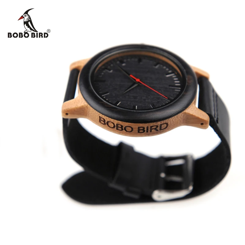 BOBO BIRD V-M13/M14 Mens Watches Fine Wood Bezel Bamboo Watch with Leather Band in Gift Box relojes mujer 2018
