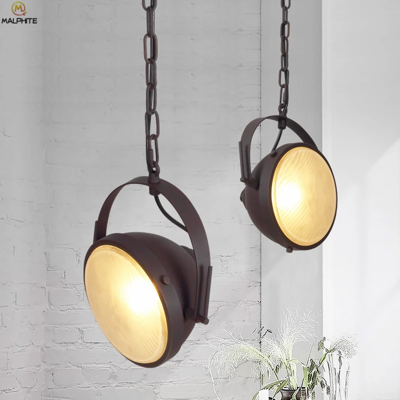 

Retro Simple pendant lights Cafe Bar LED hanging hanglamp Car headlamp pendant lamps Theme Restaurant deco LED lighting fixtures