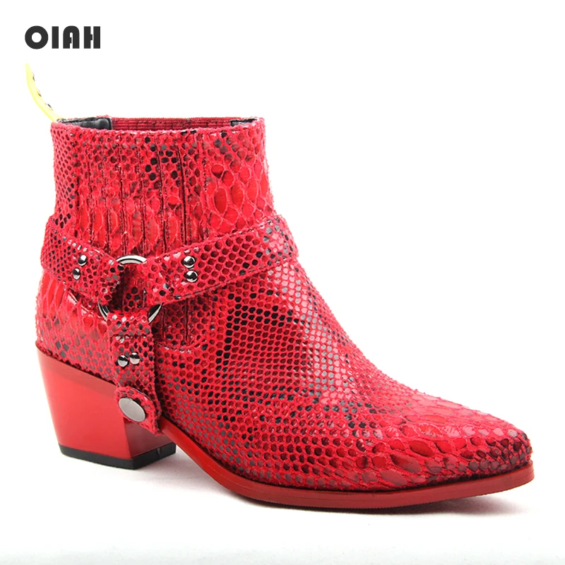 

2019 Autumn New Style Women Boots Pointed Toe Synthetic Ankle Boots Lady Shoes Serpentine Synthetic Leather Female Fashion Boots