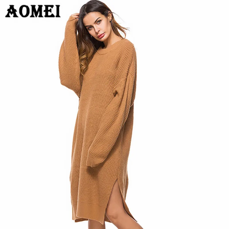 Buy New Sweater Dress Knee Length Knit Wear Fall
