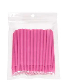 

100pcs Pink Durable Micro Disposable Eyelash Extension Makeup Brushes Individual Applicators Mascara Removing Tools Swabs