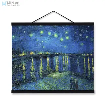 

Starry Night Modern Impressionism Vincent Van Gogh Art Print Poster Cottage Wall Picture Canvas Oil Painting Custom Home Decor