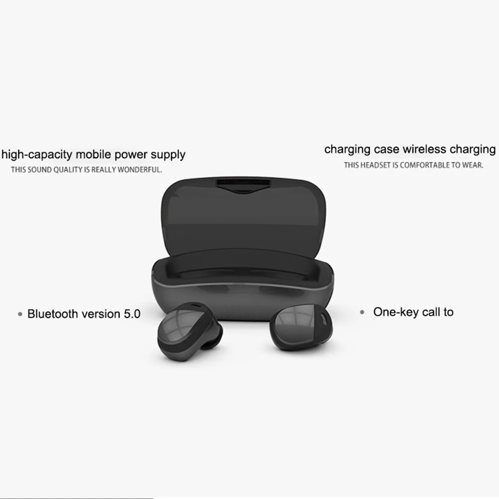 Новые TWS Bluetooth 5,0 Наушники Беспроводные HD стерео Бас Звук Наушники с зарядная батарея и микрофон музыка наушники