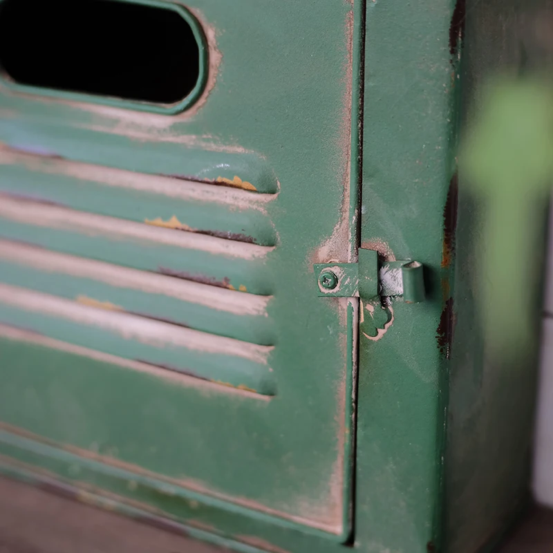 wall mounted hand made shabby chic letter box,rustic green metal mailbox (7)
