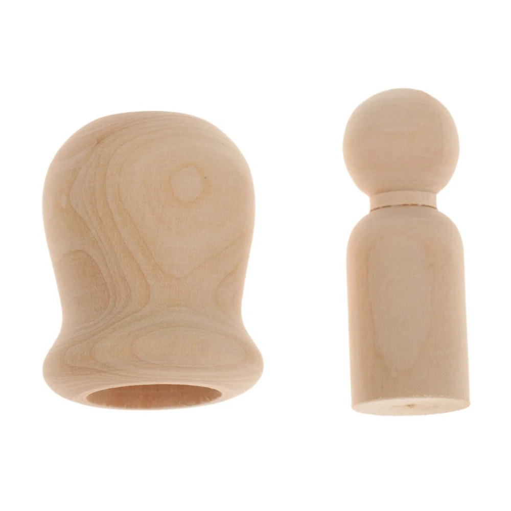 

10pcs/set Unfinished Wood Peg Human Nesting Peg Dolls Creative Crafts DIY Montessori Toys Kid's Printe Party Wedding Home Decor