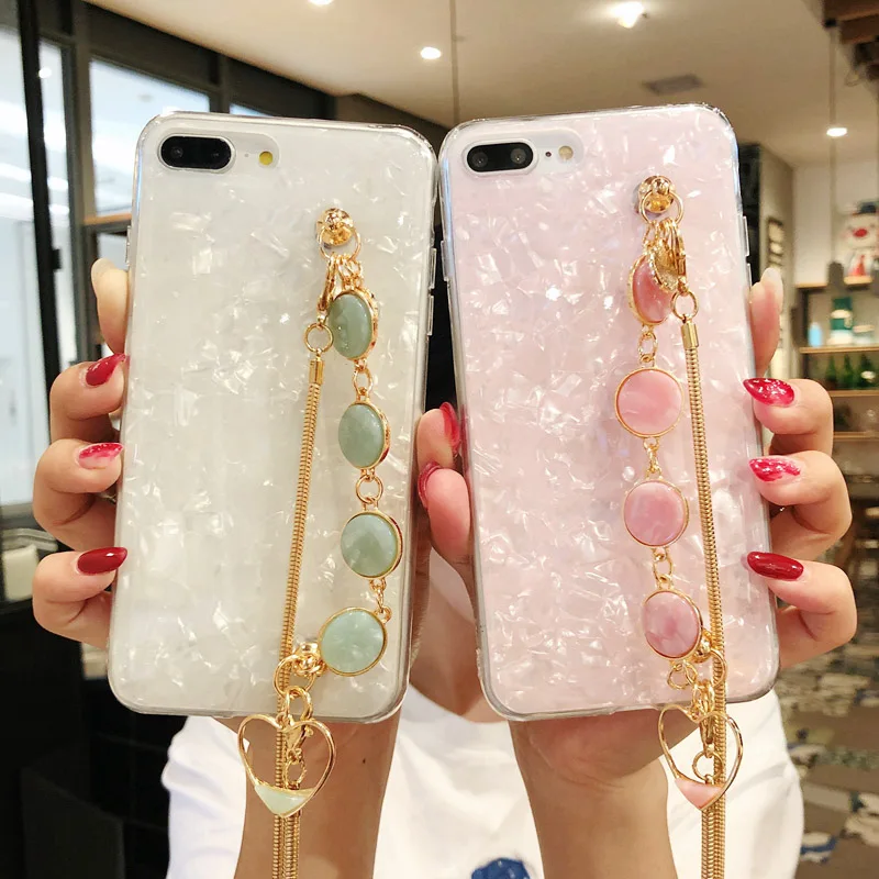 

Glitter Phone Case For Samsung Galaxy S8 S9 Plus Diamond Bracelet Shell Pattern Cases For Galaxy S7 edge Soft Silicone cover