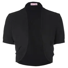 Elegant Ladies Shrug Bolero Casual Cotton Women Bomber Jacket Short Sleeve Pleated Open Stitch Womens Coats Evening Party Shrugs