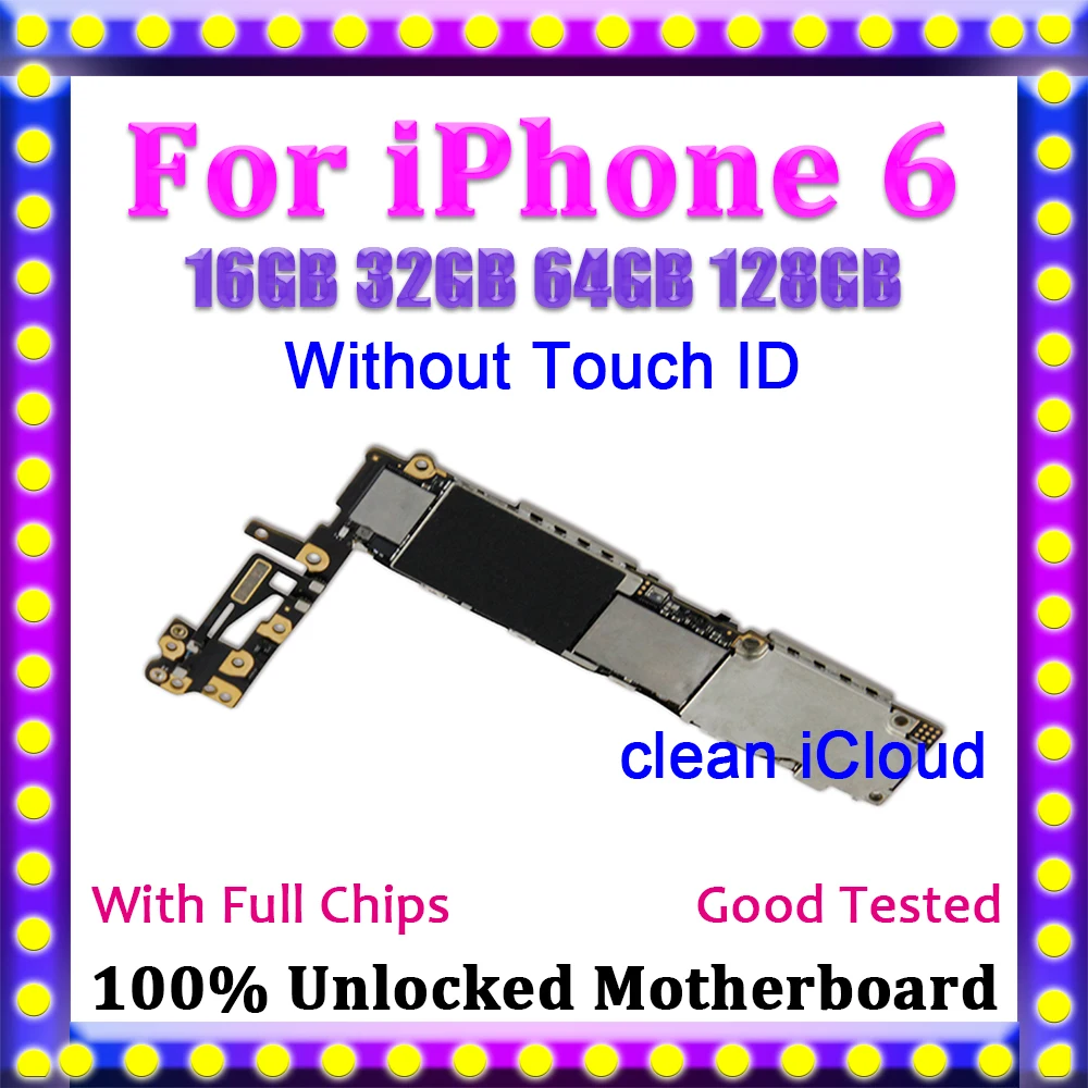 Для iPhone 6 материнская плата 16 Гб без Touch ID разблокированная разборная материнская плата Хорошая рабочая логическая плата протестированная полная функция