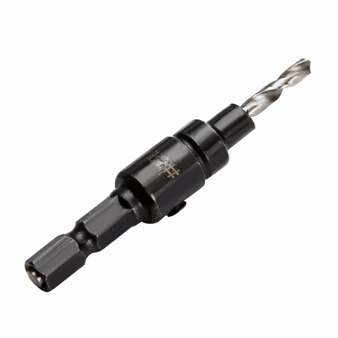 5pcs 5 6 8 10 12 Countersink Drill Bits 1/4 Hex Quick Change Shank Wood Drilling Tool Set + Hex Shank