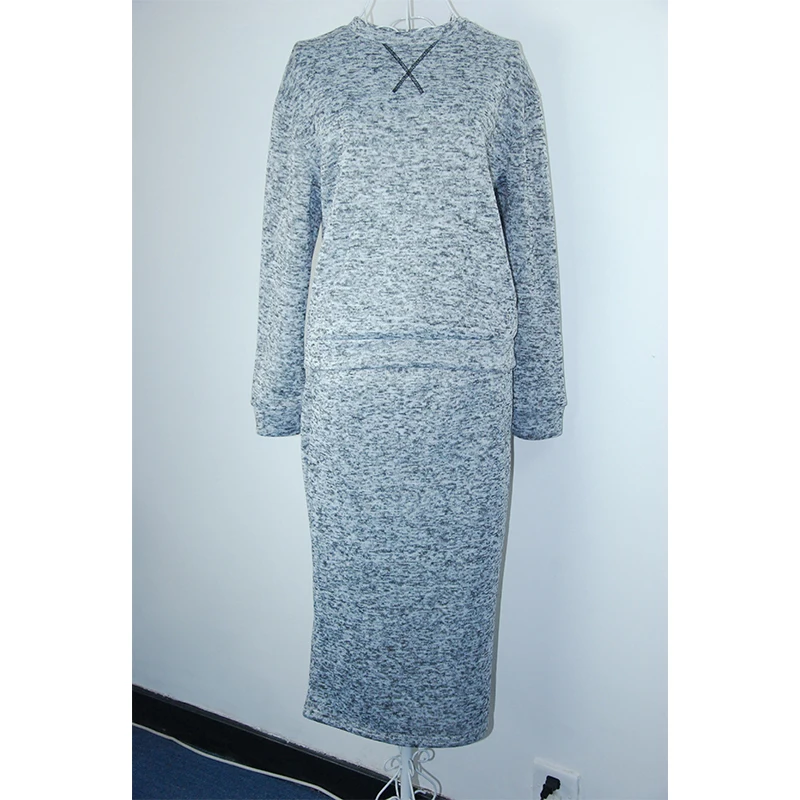 Fashion Autumn Winter Long Sleeve High Waist Knit Women Sweatshirts two 2 pc skirt sets o-neck cutton hoodies Tracksuit suit Fashion Autumn Winter Long Sleeve High Waist Knit Women Sweatshirts two 2 pc skirt sets o-neck cutton hoodies Tracksuit suit