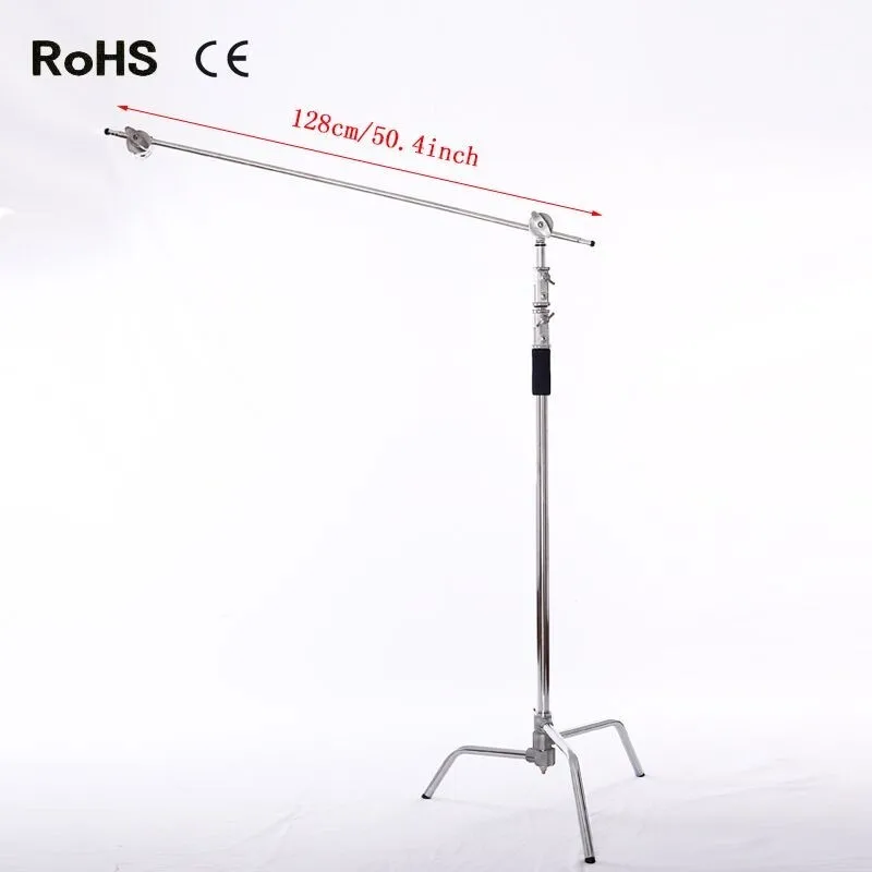 

3.2m stainless steel lightstand magic legs Photography C-frame video light bracket foldable iron lightstand With 1.3m iron rail