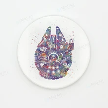 Современная Акварельная звезда броненосец Тысячелетний сокол художественный принт Керамика барная Подставка под посуду творческие детские подарки Кухня дополнительный коврик коврики