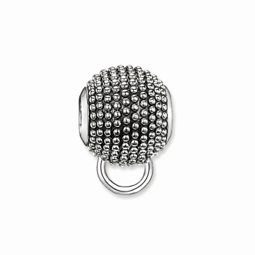 925 Sterling Silver Blackened Artfully Structured Charm Carrier Beads