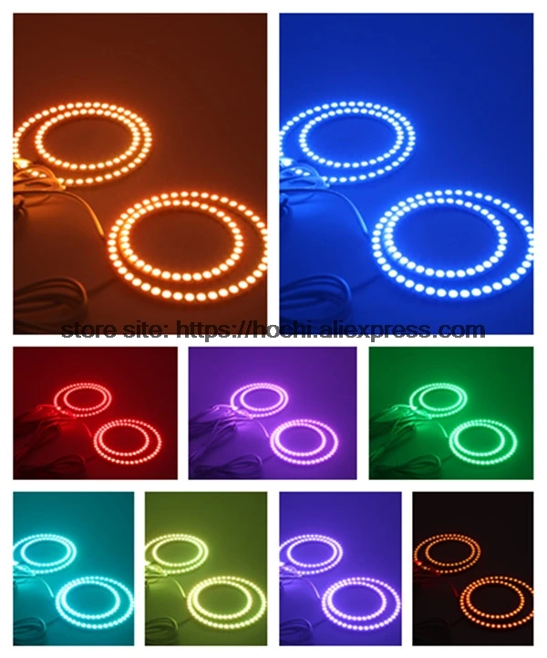 HochiTech отличные RGB Multi-Цвет halo кольца комплект Тюнинг автомобилей для hyundai i30 2008-2011 глаза ангела Wi-Fi пульт дистанционного управления