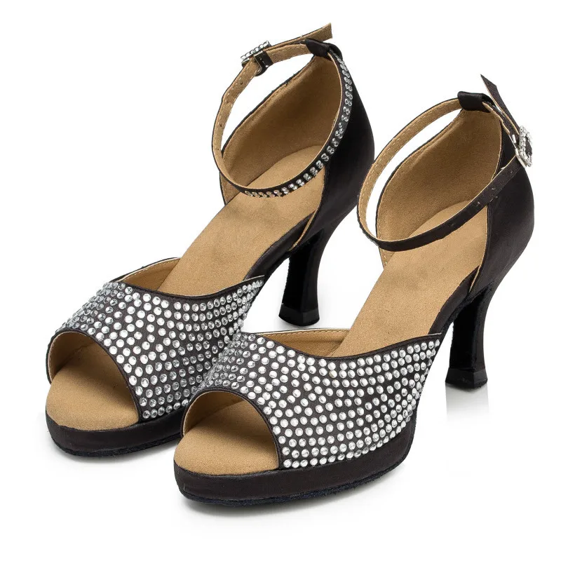 High Heel Satin Rhinestones Women