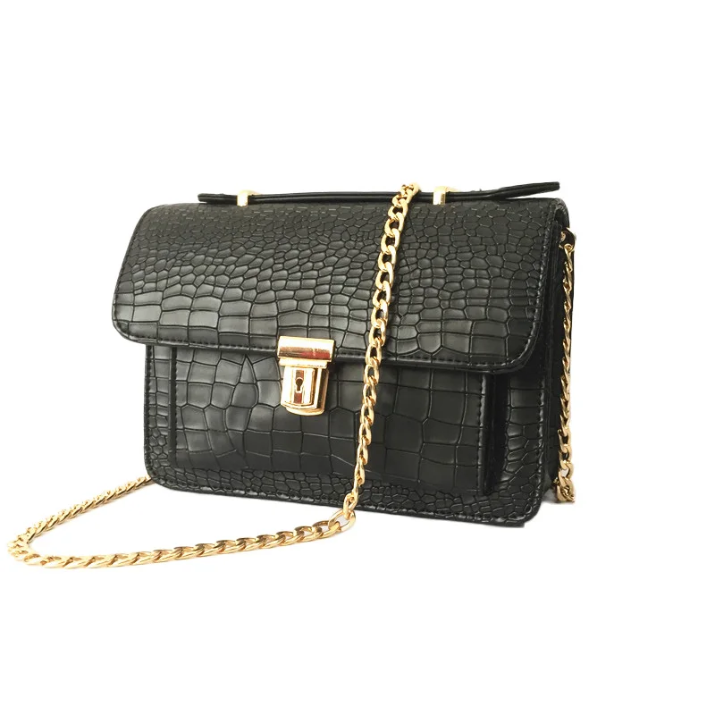 Fashion MINI Chain Bag Women 2016 New Korean Style Cheap Shoulder Bag Crocodile print Flap Push