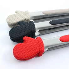 Нескользящие щипцы для гриля кухонные из нержавеющей стали силиконовые мясные растительная пища зажим для мяса зажим для овощей инструменты для приготовления пищи