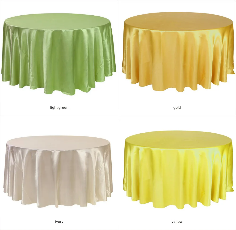  120 Inch Round Satin Tablecloths wedding birthday home party decoration Table Cover Restaurant Banq