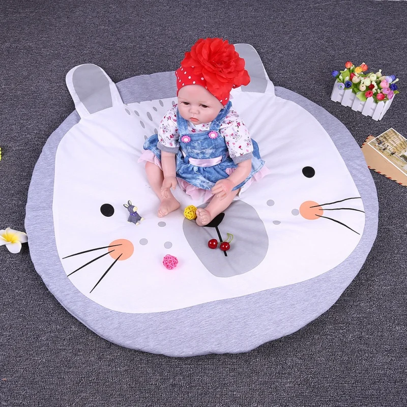 

Children's Cartoon Carpet Newborn Kids Play Rug Baby Crawling Blanket Cotton Chilren Padded Mat Round Carpet Kid Room Decoration
