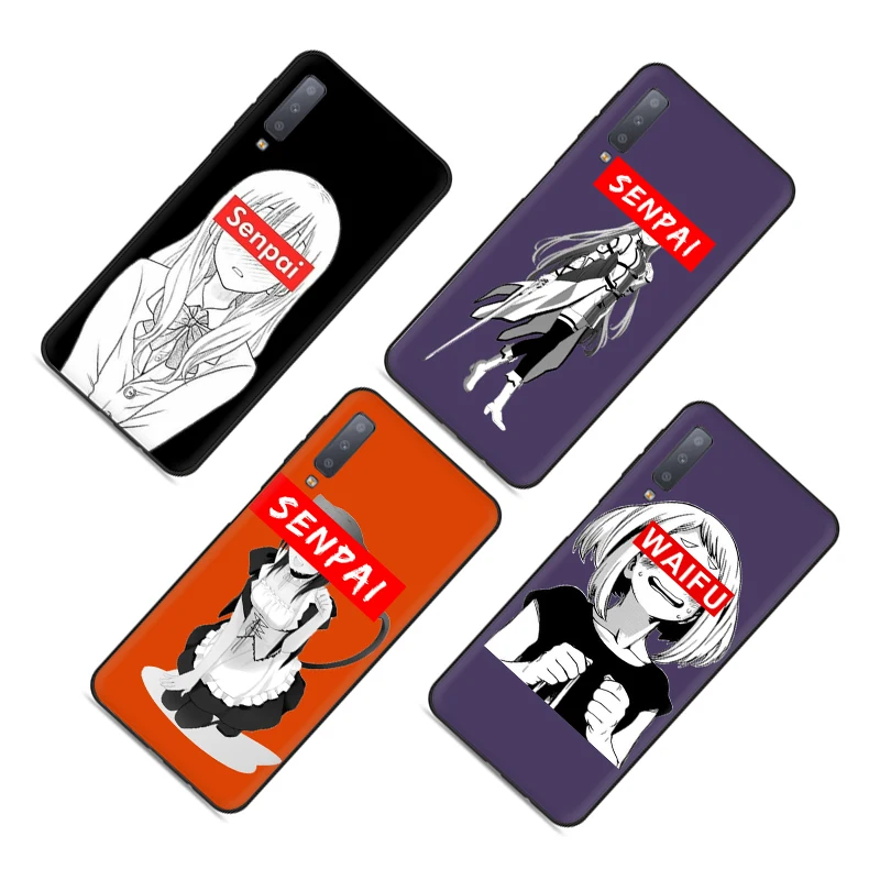 Мягкий чехол Sugoi Senpai аниме waifu для Samsung Galaxy A6 7 8 9 2018 A10 30 40 50 70 J6|Бамперы| |