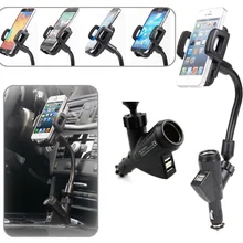 Универсальный двойной порт USB 2 автомобиля Зарядное устройство Держатель для мобильного телефона для iPhone 8X7 6s 6 plus для samsung galaxy S8 S8+ S7 S6 Edge Note для девочек от 5 до 8 лет# F22