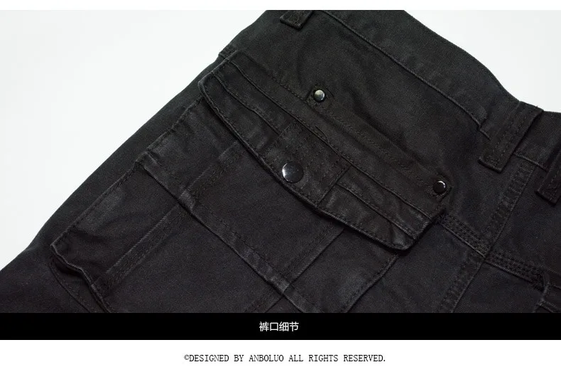 Японский стиль, мужские хип-хоп мешковатые джинсы с несколькими карманами, мужские повседневные свободные черные джинсы карго размера плюс, джинсовые штаны 42, 44, 46