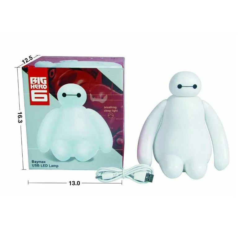 Меняющий цвет большой герой 6 Baymax USB зарядка светодиодный ночник настольные лампы подарок для малышей Детские лампы