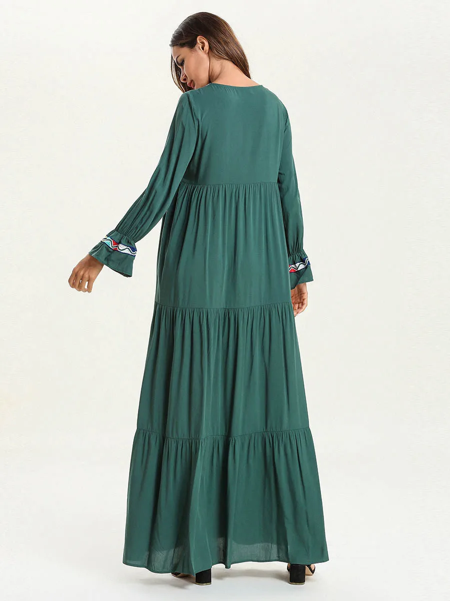 Женское мусульманское длинное платье для девочки abaya Дубай кафтан Турецкая