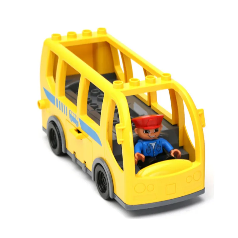 

Yellow City Bus+ Driver Big Building Blocks Set Baby Toys DIY Toys Educational Toys